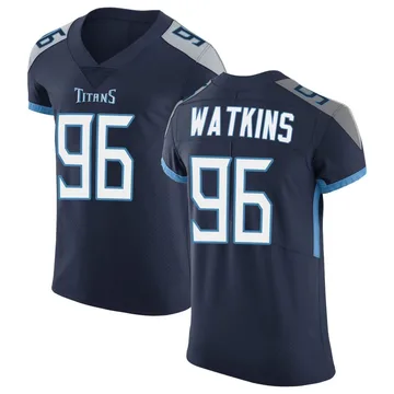 Men's Carlos Watkins Tennessee Titans Elite Navy Vapor Untouchable Jersey