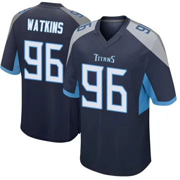 Men's Carlos Watkins Tennessee Titans Game Navy Jersey