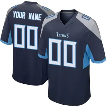 Men's Custom Tennessee Titans Game Navy Jersey