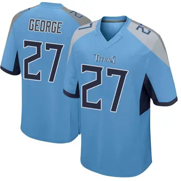 Men's Eddie George Tennessee Titans Game Light Blue Jersey