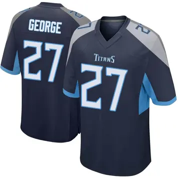 Men's Eddie George Tennessee Titans Game Navy Jersey