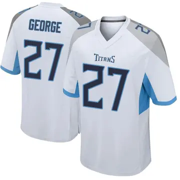 Men's Eddie George Tennessee Titans Game White Jersey