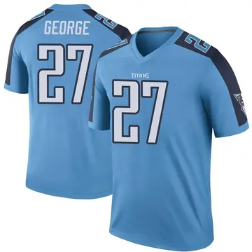 Men's Eddie George Tennessee Titans Legend Light Blue Color Rush Jersey