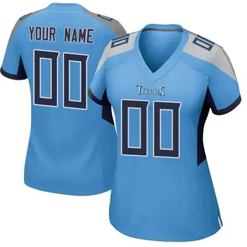Women's Custom Tennessee Titans Game Light Blue Jersey