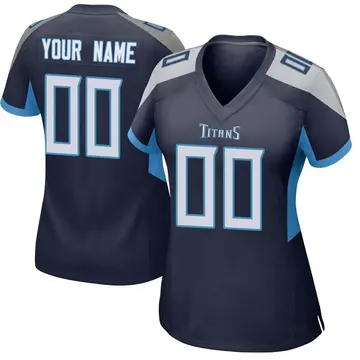 Women's Custom Tennessee Titans Game Navy Jersey