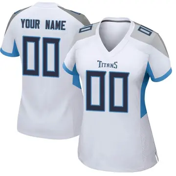 Women's Custom Tennessee Titans Game White Jersey