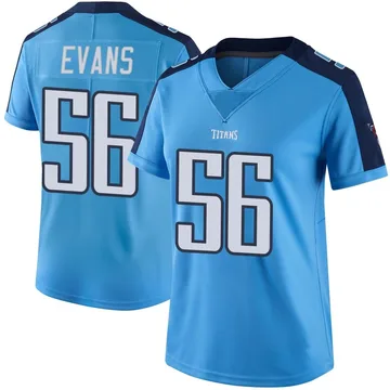 Women's Desmond Evans Tennessee Titans Limited Light Blue Color Rush Jersey