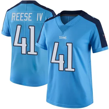 Women's Otis Reese IV Tennessee Titans Limited Light Blue Color Rush Jersey