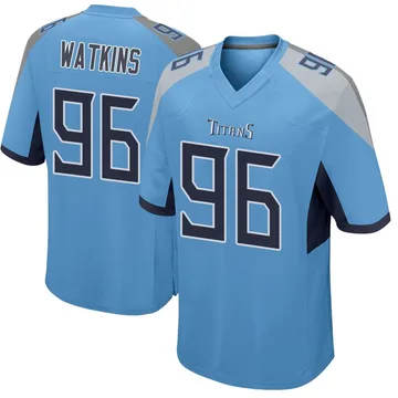 Youth Carlos Watkins Tennessee Titans Game Light Blue Jersey