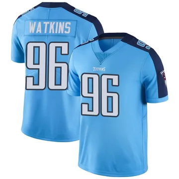Youth Carlos Watkins Tennessee Titans Limited Light Blue Color Rush Jersey