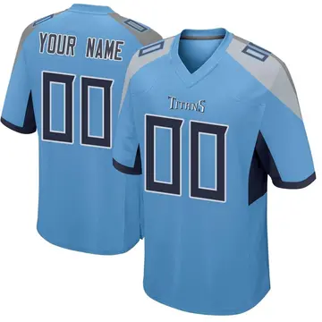 Youth Custom Tennessee Titans Game Light Blue Jersey